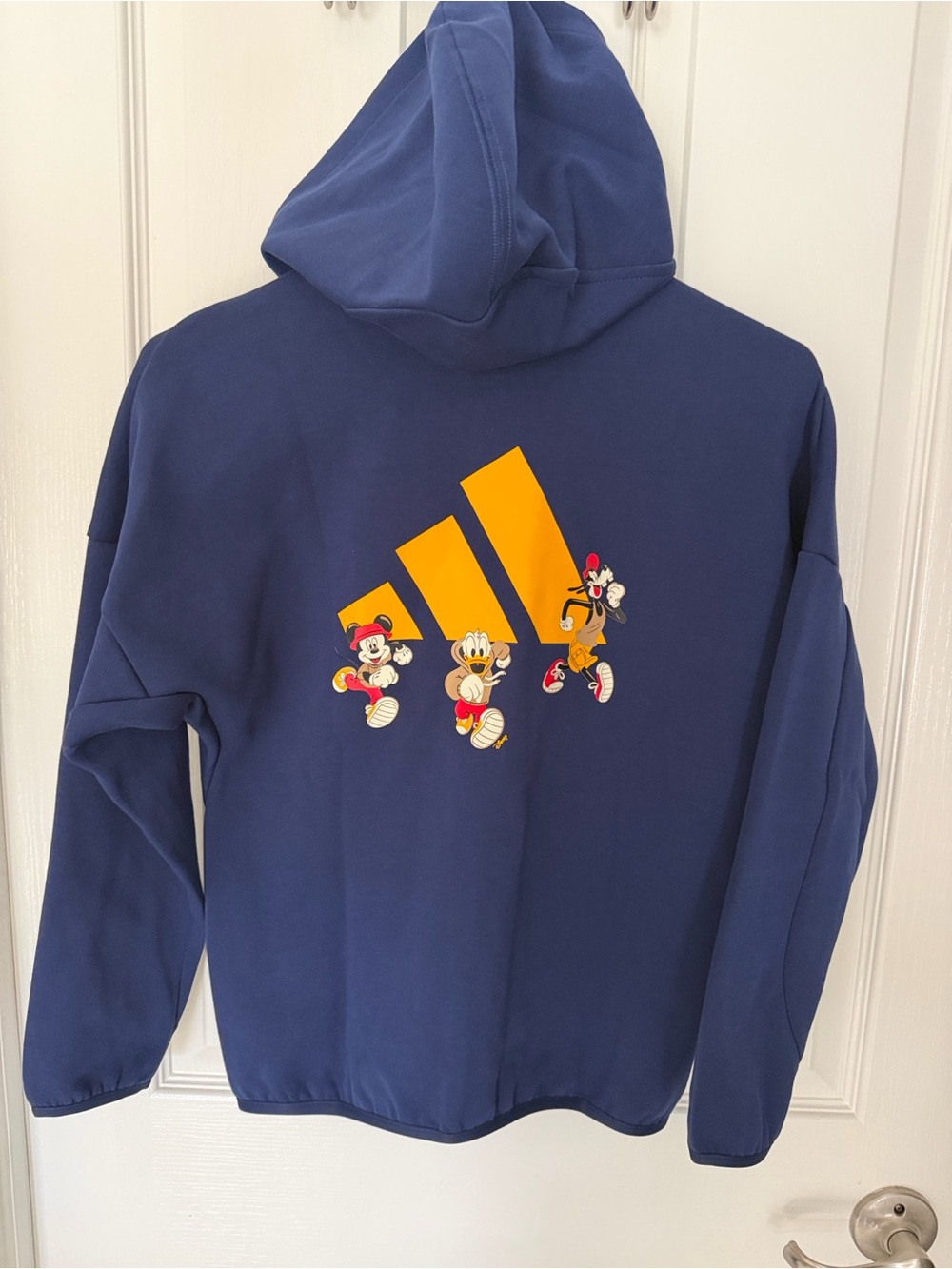 adidas x Disney Kids Navy Blue Full-Zip Hoodie with Disney Characters on back